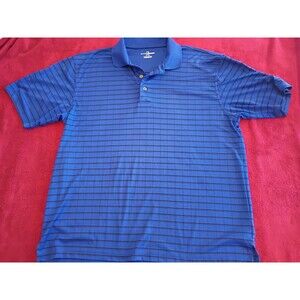 Grand Slam Golf Polo Short Sleeve Shirt Blue Striped  Men's XL